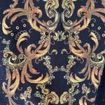 Robert Graham Doreen Black Gold Sheath Collar Neck Sleeveless Silk Dress Large Photo 2