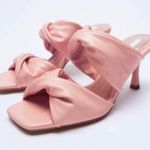ZARA pink thick strap mule heel sandals blogger style | US 10, EU 41 Photo 3