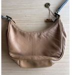 The Sak  Leather Purse Hand Bag Tan Brown Hang Tag Crescent Hobo Photo 3