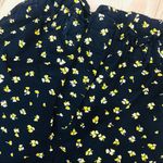 H & M Navy blue and yellow cropper paper bag pants sz 6 Photo 1