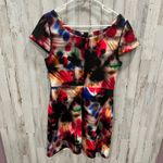Milly Taylor Warp Graffiti Bold Print Cap Sleeve Fitted Dress Womens 8 *Read Photo 3