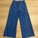 Peruvian Connection NEW  Blue Drawstring Wide Leg Cotton Blend Sweatpants Size S Photo 0