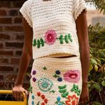 Love The Label Leighton Skirt Size XS NWT Multi Ivory Crochet Cotton Mini Boho White Photo 9