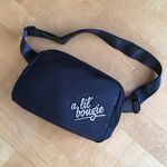 “a lil’ bougie” Nylon Adjustable Belt Bag, Fanny Pack, Black, White Black Photo 13