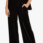 Club Monaco High-Rise Velvet Trousers Size 4 Black Luxe Holiday Party Pants ✔️ Photo 0