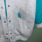 Vintage 90s reversible teal gray purple sweatshirt and windbreaker jacket unisex Size XL Photo 4