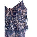 Nanette Lepore NWT  Sz 4 Mini Slip Dress Black Lace Peplum V-neck Romantic Goth Photo 2