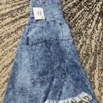 Marques Almeida Asymmetrical Frayed Denim Jean Overall Dress SIZE XS Blue Photo 4