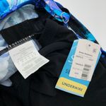 Swim Solutions Womens Floral High Neck Tankini Swim Top Blue Black Size 8 Photo 4