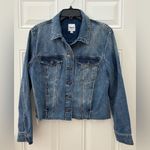 Kensie  Denim Jean Jacket Women's M Medium Wash Raw Hem 100% Cotton Photo 0