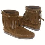 Minnetonka Hi-Top Zip Boot Dark Brown Suede Size 6 A2 Photo 0