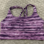 Lululemon Size 6 Purple Striped Energy Longline Sports Bra Photo 0