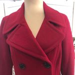Anne Klein Red Burgundy Wool Blend Double Breasted Peacoat Size Small Photo 10