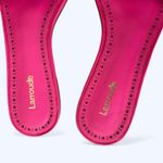 Larroudé Floral Flat Slide Sandals Hot Pink Leather Women’s Size 8 Chic Feminine Photo 5