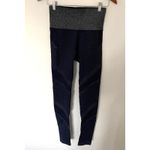 Athleta  Twilight Tight Navy Silver Leggings High Rise Stretchy Reflective Trim S Photo 1