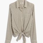 Madewell NWT  Tie-Front Shirt in Maitland Stripe Photo 2