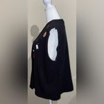 Bechamel Vintage Women’s Size L Christmas Black Fleece Vest Ugly Sweater Santa Size L Photo 5