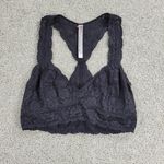 Free People Intimately Womens Bralette L Black Lace Stretch Racerback Pullover Photo 0