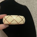 Premier Designs NWOT  Off-White Enamel and Rose Gold Bangle Cuff Bracelet Photo 2