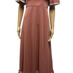 Vintage Prairie Empire Waist Ruffled Puff Short Sleeve Tie Waist Maxi Dress 7 Pink Size undefined Photo 0