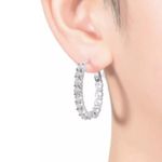 RACHEL GLAUBER Rg 14k Gold Plated Cubic Zirconia Hoop Earrings Photo 1