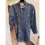 ÉTICA Charley Biker Assymetrical Zipper denim mini dress Size XS NWOT MSRP $238 Blue Photo 2