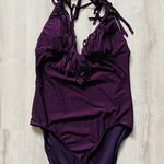 Mossimo Supply Co . Fringe One Piece Swimsuit Purple Sz Medium Photo 0