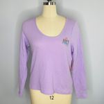 Juicy Couture Juicy By  Womens Boat Neck Long Sleeve T-Shirt-Lilac- Size XL- NWT Photo 2