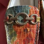 Anne Klein 7 Iflex loafers gold chain floral faux alligator shoes slip on unique Photo 3