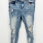 Cello Jeans Light Wash Blue Cotton Blend Denim Distressed Jeans Women's Size 11 Photo 0