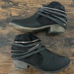 SO  Celery Black Ankle Booties with Straps Boho Bohemian Casual Fall 10 Photo 2