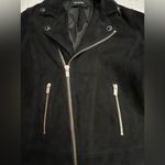 The Kooples Fringed Goat Leather Moto Jacket black suede Photo 10