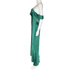 Adrianna Papell  Women's Satin Draped One-Shoulder Mermaid Gown Jungle Sz 10 Photo 3