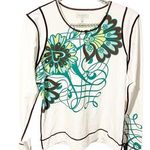 Athleta  Large Long Sleeve Top Nylon Spandex Blend Floral Print Quick Dry Photo 0