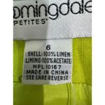Vintage Y2K Bloomingdales Petites Womens Lime Green Linen Blazer Jacket Size 6 Photo 5