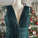 Revelry Cora Tulle Long Formal Maxi Dress Emerald Green Christmas Party Size 12 Photo 3