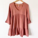 Seafolly Cotton Gauzy V-Neck Mini Dress in Rose Pink Photo 1