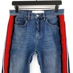 Victoria Beckham  Neat Boy Jean Blue Denim Tuxedo Stripe Fringe 27 Photo 1