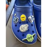 Crocs Blue Star Wars  Clogs Yoda R2D2 C3PO Millennium Falcon Jibbitz size W9/M11 Photo 3