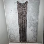 Calvin Klein Jumpsuit Snakeskin Print Sleeveless Punk Edgy Party Brown Size 6 Photo 1