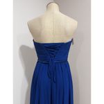 May Queen Navy Chiffon Strapless Prom Bridesmaid Evening Gown Dress Size 8 Blue Photo 4