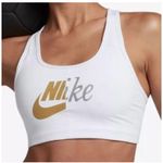 Womens Nike Size Small Swoosh Metallic Futura Bra Medium Support Dri Photo 0