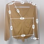 POLA Women’s Faux Suede Boho Angel Sleeve Top Tan Photo 5