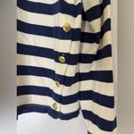 J.Crew Factory Blue White Striped Button Side Long Sleeve T-shirt Medium Photo 3