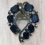 Vintage Lisner Blue Aurora Borealis Brooch Scarf Pin Photo 4