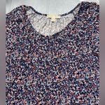 Michael Kors Women’s  Petite Large Floral Print Peasant Top Shirt 3/4 Sleeves Photo 2