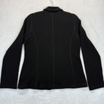 Eileen Fisher Black Textured Knit Jacket Made in USA Italian Fabric M Photo 6