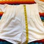 White High Rise Pleated Paperbag Shorts (Size S) Photo 4