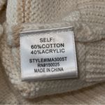 Emory park  Women’s Size M Cream Ivory Tan Striped Cotton Blend Cropped Sweater Photo 4