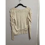 We The Free Free People Shirt Womens Medium Natasha Long Sleeve Ruched Beige Photo 2